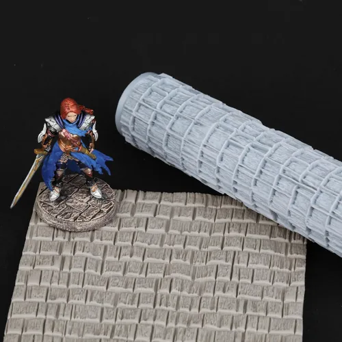 Miniatura 9 de Rodillo de textura única para esculpir arcilla y polímero, juego de mesa perfecto para construir terrenos, juego de mesa S412A ladrillo pequeño