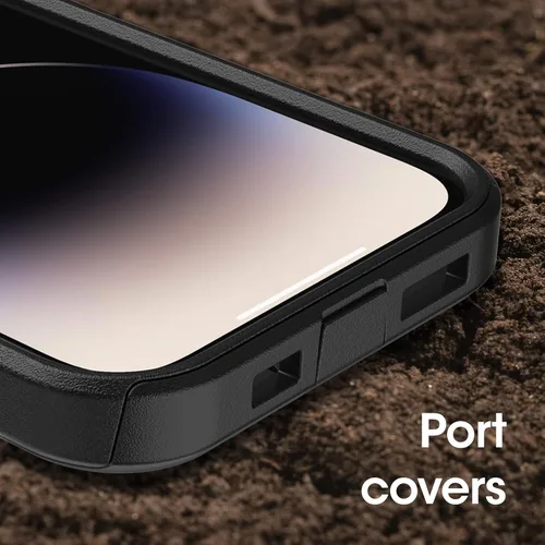 Miniatura 5 de OtterBox Funda para iPhone 14 Pro Commuter Series, negra, delgada y resistente, apta para bolsillo, con protección de puerto