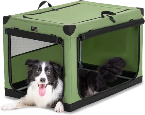 Miniatura 25 de PETSFIT Jaula portátil suave de 26 pulgadas para perros – Marco resistente en espiral patentado, perrera plegable para perros pequeños, 3 puertas