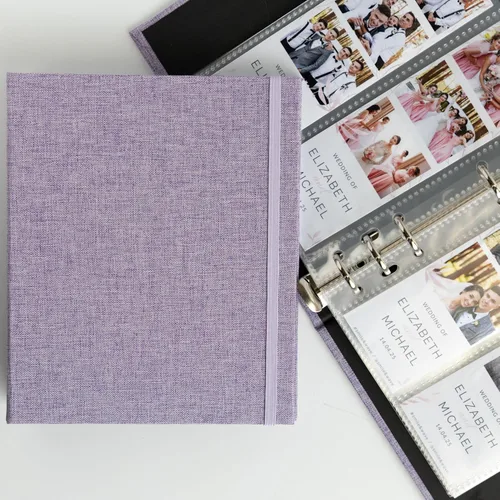 Miniatura 39 de Álbum de fotos de cabina de fotos - Cuaderno con purpurina de 6 anillas, carpeta brillante con 20 fundas para fotos de 2x6 - Se adapta a 80 tiras