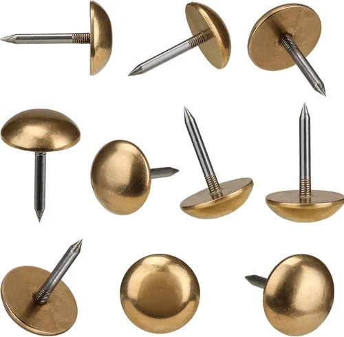 Miniatura 9 de Tachuelas retro de latón puro sólido como clavos antiguos para tapicería para muebles, pasadores decorativos para madera, tachuelas de alfombra
