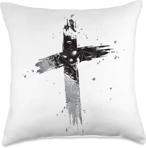 Miniatura 4 de Anti Religion Satan Luzifer 666 Lucifer Occult Gothic Throw Pillow