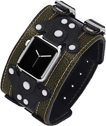 Miniatura 5 de VIQIV Correas de cuero compatibles con Apple Watch 38/40/41/42/44/45/1.929 in Series 9 8 7 6 5 4 SE Ultra Band para mujeres y hombres, correas
