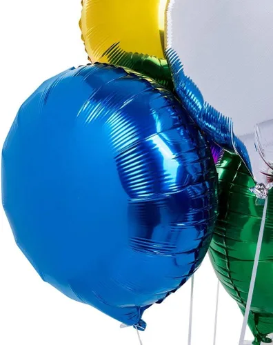 Miniatura 2 de 50 globos de aluminio multicolor, 18 pulgadas, 7 colores para decoraciones de fiestas Globos de helio, autosellantes, reutilizables