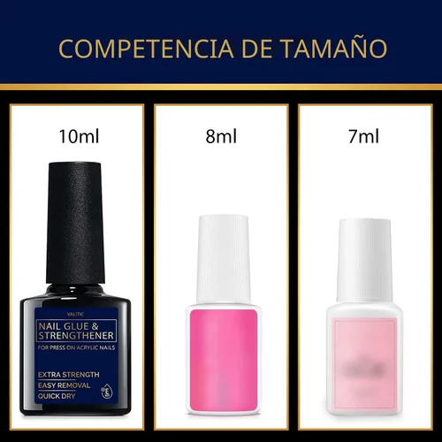 Miniatura 5 de Valitic Pegamento y Fortalecedor de Uñas Fuerte - Gel de Secado Rápido con Pincel para Uñas de Larga Duración - Enlace Adhesivo para Uñas Postizas