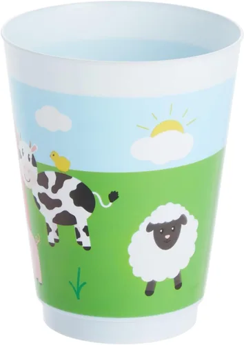 Miniatura 5 de BLUE PANDA Paquete de 16 tazas de plástico de animales de granja, corral para suministros de fiesta de cumpleaños (16 onzas)