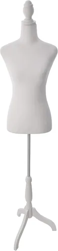 Torso de Maniquí Femenino Forma para Vestidos Cuerpo de Maniquí Maniquíes de Costura con Base de Trípode de Plástico y Soporte 58"-67" Altura
