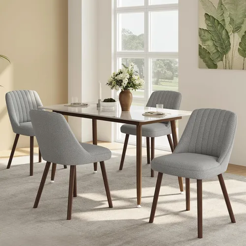 Miniatura 16 de MALOL Juego de 2 sillas tapizadas para comedor, sillas modernas de tela para cocina con respaldo, patas de madera para cocina, comedor, restaurante