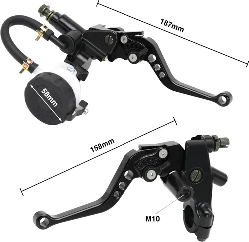 Miniatura 2 de Juego de palancas de embrague y freno de manubrio de motocicleta de 7/8 pulgadas 22 mm, cilindro maestro universal compatible con motocicleta, moto