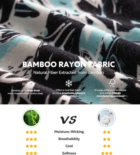 Miniatura 4 de Separatec Ropa interior para hombre con bolsa de bola, cómoda, fresca y fresca, de rayón de bambú, para hombre, estampado elegante, paquete de 3