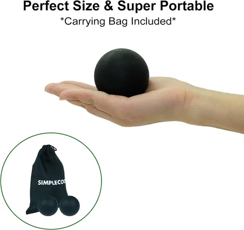 Miniatura 3 de Pelota de masaje pequeña y dura, paquete de 2 unidades. Bolas de lacrosse para fascia, para punto de gatillo, tejido profundo, liberación Negro