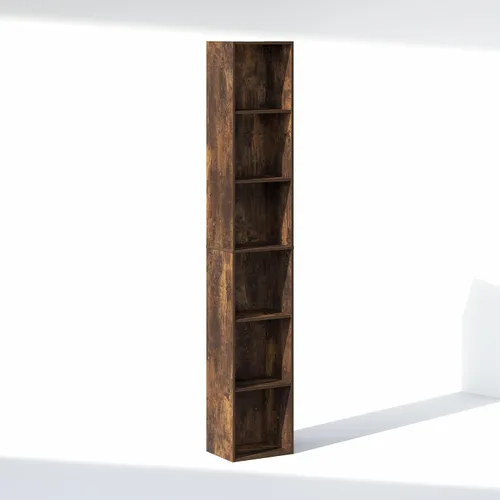 Miniatura 6 de Furinno Organizador de armario de 6 niveles para cubículo, organizador de armario, estante abierto, 21.1 pulgadas de ancho, para armario, Pino ámbar