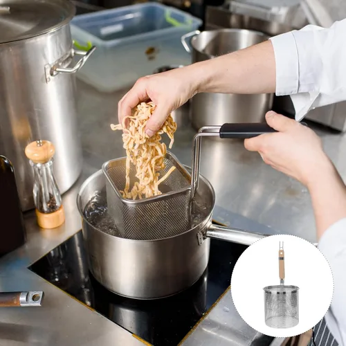 Miniatura 7 de Colador de mango de cuchara de filtro de acero inoxidable, práctico colador de utensilios de cocina, colador de fideos, herramienta de cocina