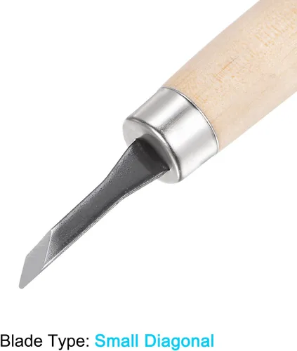 Miniatura 3 de uxcell Cuchillo de tallado de madera, cinceles, acero al carbono 50# de 0.118 pulgadas (0.118 in), escultura diagonal pequeña para escultura