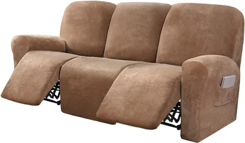 Miniatura 17 de Funda para sofá reclinable de 8 piezas, terciopelo elástico para sofá reclinable de 3 plazas, funda suave y gruesa para sofá reclinable, protector