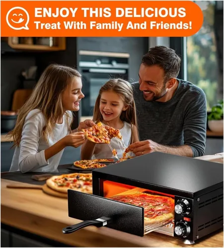 Miniatura 9 de Horno de pizza comercial de alta velocidad de 12 pulgadas 1100 W Acero inoxidable sellado con temporizador de 60 minutos para pizzería, camión