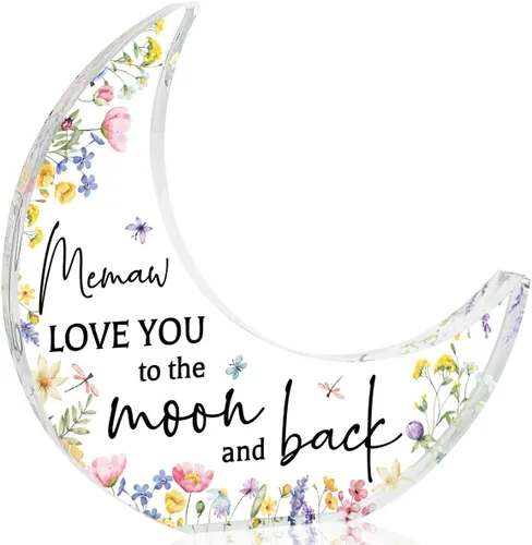 Miniatura 46 de Regalos para Abuela, Regalos para Abuela de los Nietos, Decoraciones de Luna Acrílica 5.0 x 4.0 pulgadas, Día de las Madres, Navidad, Regalos