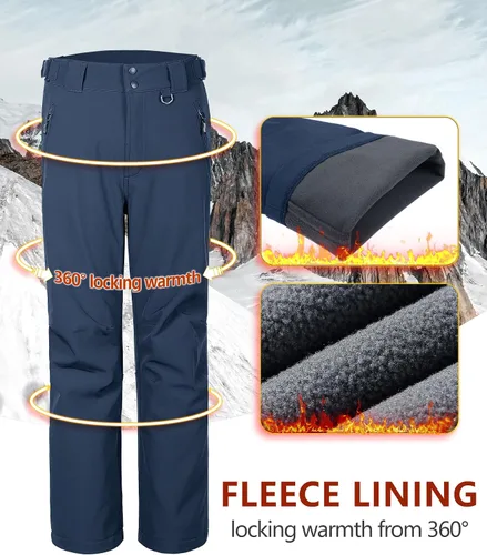 Miniatura 6 de 33,000ft Pantalones de esquí de invierno para hombre, con forro polar, cálidos, impermeables, aislados para snowboard, trabajo al aire libre