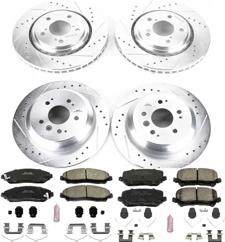 Miniatura 2 de Power Stop Kit de freno delantero y trasero para Honda Pilot 2016 2017 2018 2019 2020 2021 2022 Honda Ridgeline 2017-2022, pastillas de freno