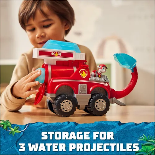 Miniatura 5 de Paw Patrol Jungle Pups, Camión de bomberos de elefante Marshall con lanzador de proyectiles, camión de juguete con figura de acción, juguetes