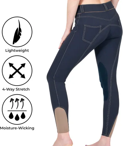 Miniatura 2 de ELATION EuroSeat - Pantalones de equitación de platino Brooklyn de cintura alta para mujer