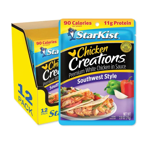 Miniatura 29 de StarKist Chicken Creations BOLD - Bolsa estilo búfalo (5 onzas, 12 unidades) Carne blanca totalmente cocida con alto contenido de proteínas, sin