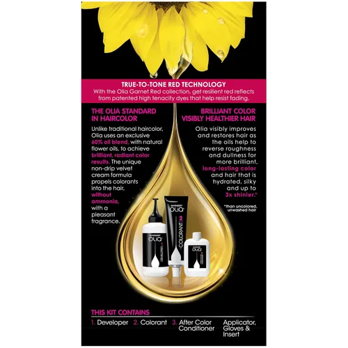 Miniatura 2 de Garnier Olia Tinte de cabello sin amoníaco [5.60] rojo granate medio, 1 unidad 5.6 Rojo granate medio