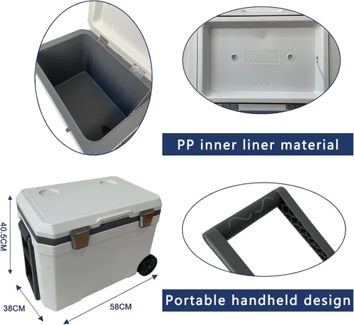 Miniatura 2 de Enfriador de camping de 48 cuartos de galón, caja de refrigeración portátil, adecuado para barbacoas, camping, picnics y otras actividades al aire
