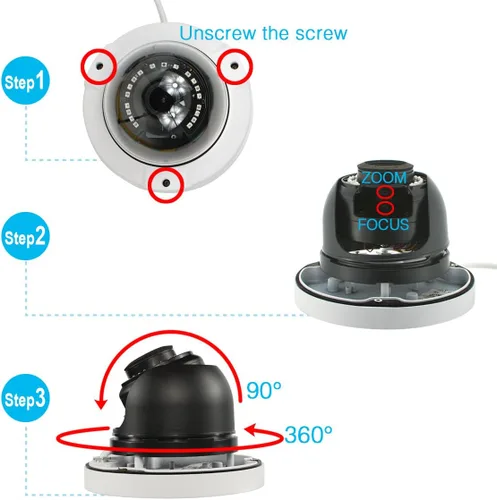 Miniatura 9 de Cámara analógica de seguridad domo de 5MP 4 en 1 TVI/CVI/AHD/CVBS vigilancia CCTV cámaras para interiores y exteriores 0.106-0.531 in lente