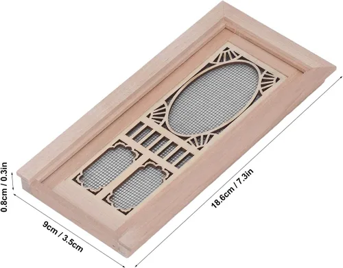 Miniatura 3 de 1:12 Mini modelo de muebles de casa de muñecas, puerta de pantalla para casa de muñecas, abedul para puertas de casa de muñecas DIY