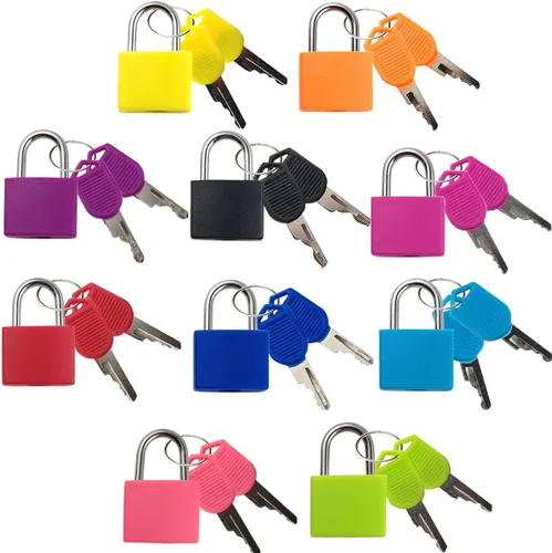 TIHOOD 10 cerraduras de equipaje con llaves, candados de equipaje pequeños, candados de maleta, candado con llave de metal para gimnasio escolar