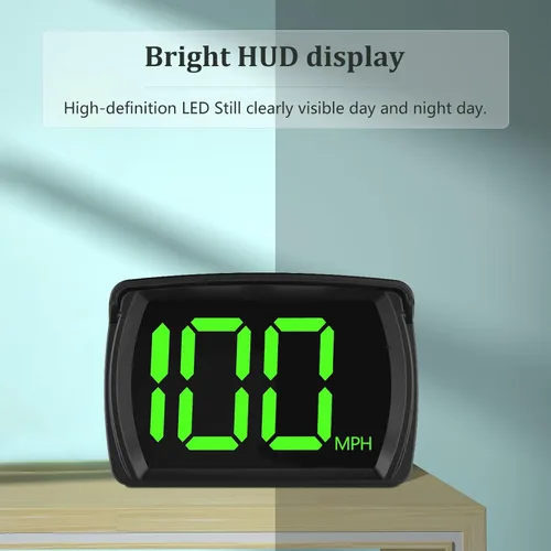Miniatura 4 de Liiiyuan Velocímetro HUD, medidor de velocidad digital GPS con MPH, pantalla frontal para todos los coches, cable USB Plug & Play