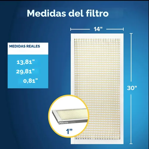Miniatura 2 de Filtrete - Filtro de aire de 14x30x1, MPR 300, MERV 5, Filtros de aire plegados de 1 pulgada para vida limpia y polvo básico de 3 meses, 6 filtros