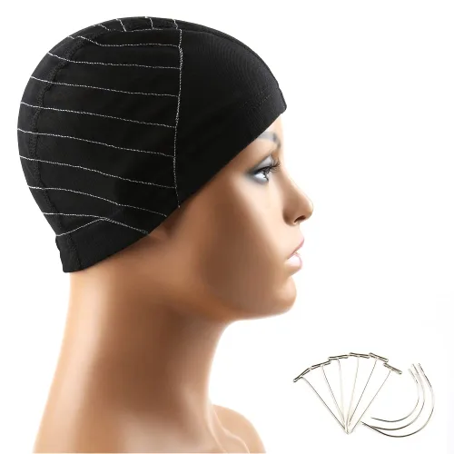 Miniatura 9 de Bella Hair Gorra de cúpula de mapa para pelucas de encaje frontal, gorra de malla elástica con banda elástica ancha para hacer pelucas, perfecta