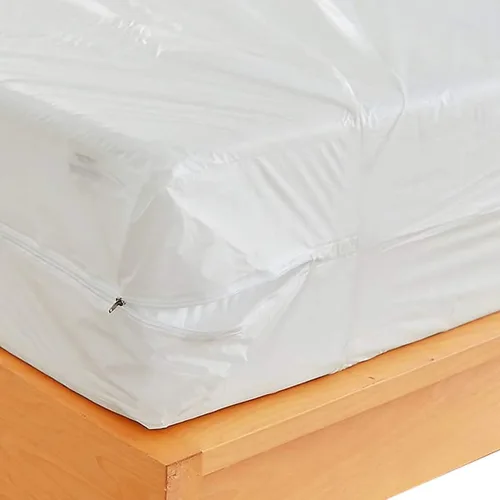 Funda protectora de colchón de plástico impermeable con cremallera, a prueba de funda de colchón de vinilo (individual XL)