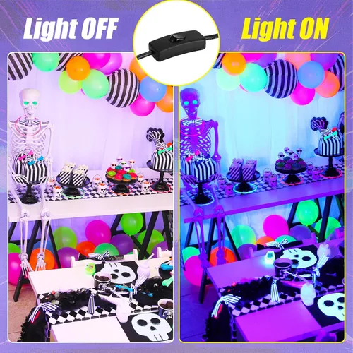 Miniatura 3 de Luz negra de 120 W, barra de luz negra LED con cable de 10 pies, brilla en la oscuridad, para fiesta brillante, decoración de neón, pintura