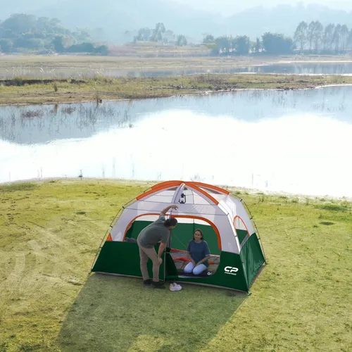 Miniatura 9 de CAMPROS CP Upgraded 6/8 Person Camping Tents, Waterproof Windproof Family Tent with Larger Mesh Windows & Door, Double Layer, Easy Set Up, Verde