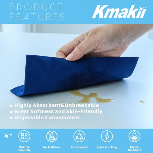 Miniatura 4 de KMAKII Paquete de 100 servilletas de papel de 2 capas de alta calidad, suaves, absorbentes, toallas desechables para bodas, fiestas, cenas y eventos