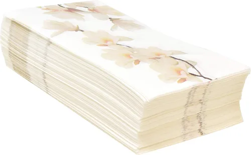 Miniatura 2 de Servilletas florales de orquídea blanca, 100 toallas de mano de papel desechables para baño, fiesta, boda, primavera, cena, bufé