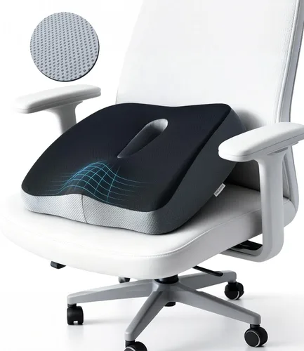 Cojín de asiento de espuma viscoelástica, cojín grande para silla de oficina, cojín para silla de coxis, ciática, coxis, alivio del dolor de espalda