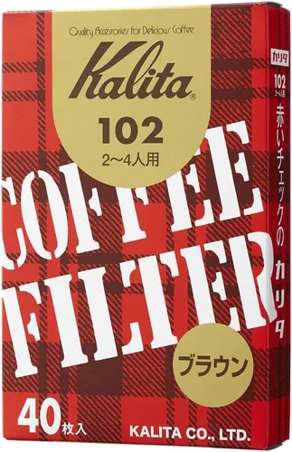 Kalita #13143 Filtro de café, 102 papel de filtro, en caja, para 2-4 personas, 40 hojas, marrón