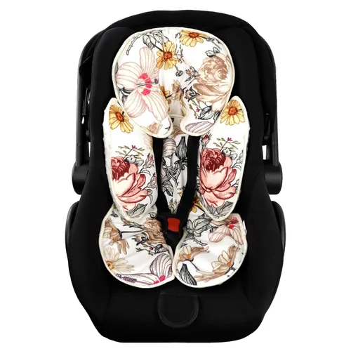 Miniatura 10 de Almohada de apoyo para la cabeza del asiento de automóvil infantil rosa, inserto reversible 2 en 1, cojín suave para cochecito, columpio, gorila