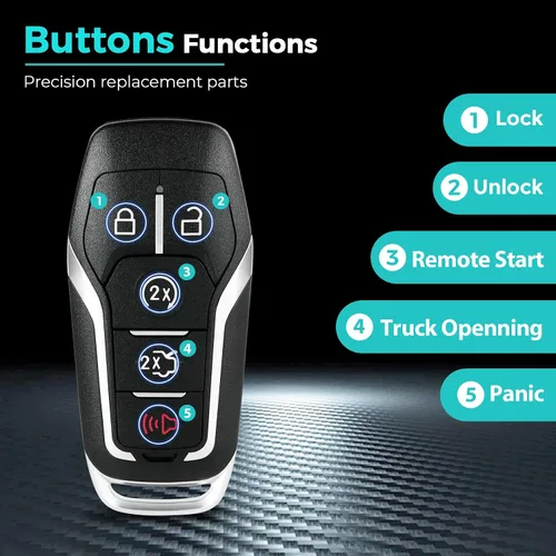 Miniatura 4 de HelloAuto Funda para Llavero Compatible con Ford Mustang Fusion Edge Explorer F150 F250 F350 2013-2017, para Lincoln MKZ MKC Funda de Reemplazo