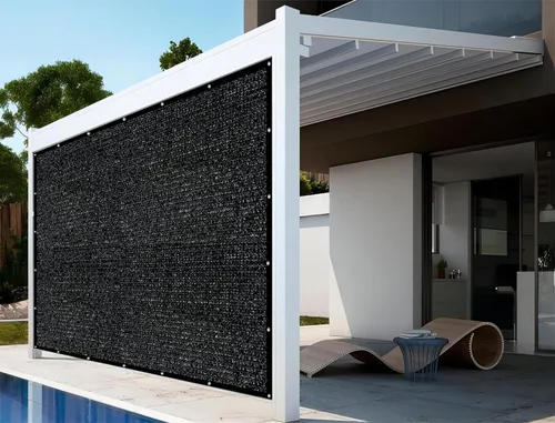 Miniatura 6 de Shatex Tela de sombra para plantas del 90% de 6' x 8' con ojales para toldo de pérgola y dosel, color negro, 12 bolas elásticas