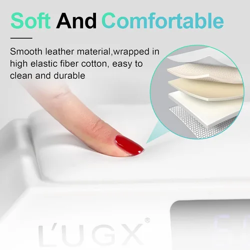 Miniatura 3 de L'UGX Lámpara Profesional de Curado de Uñas para Secador de Esmalte en Gel 72W Luces LED UV para Uñas con Almohada Reposabrazos y Bandeja Retráctil