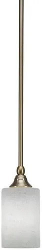 Miniatura 231 de Toltec Lighting Tallo Colgado Mini colgante, acabado de cobre negro, 3.5" cuadrado humo burbuja vidrio