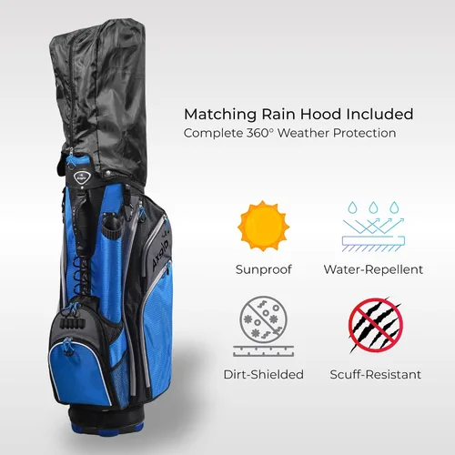 Miniatura 7 de Bolsa para carrito de golf Bolsa de golf A181 ligera 14 divisores de longitud completa Correas de hombro Múltiples bolsillos