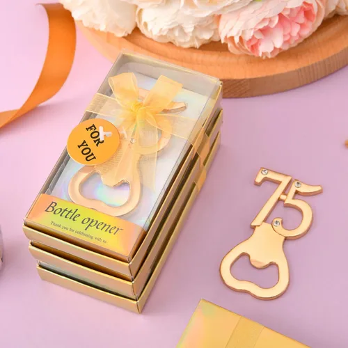 Miniatura 6 de 24 piezas/paquetes de 75 abridores de botellas para fiestas de cumpleaños de 75 años, decoraciones o recuerdos para invitados con cajas de regalo