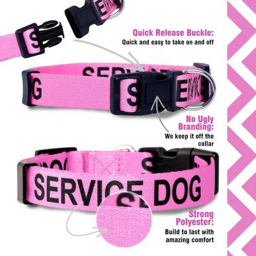 Miniatura 3 de Collares para perros de servicio (L, rosa)