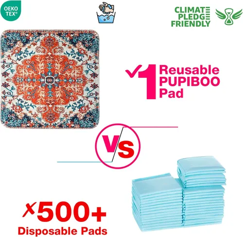 Miniatura 7 de PUPIBOO Almohadillas lavables para orina para perros y gatos - Almohadillas de entrenamiento para cachorros reutilizables súper absorbentes - 100%